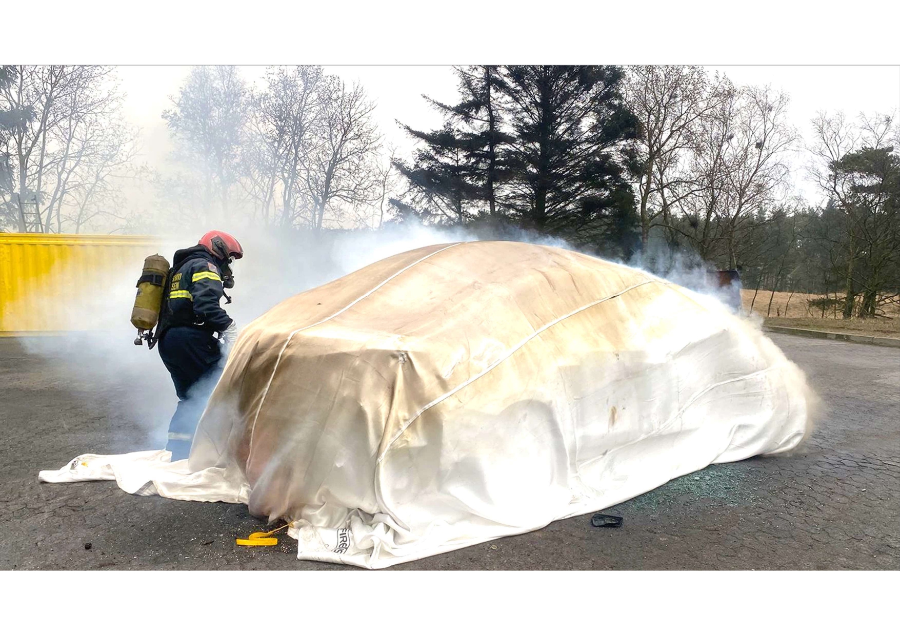 EV fire blanket. 