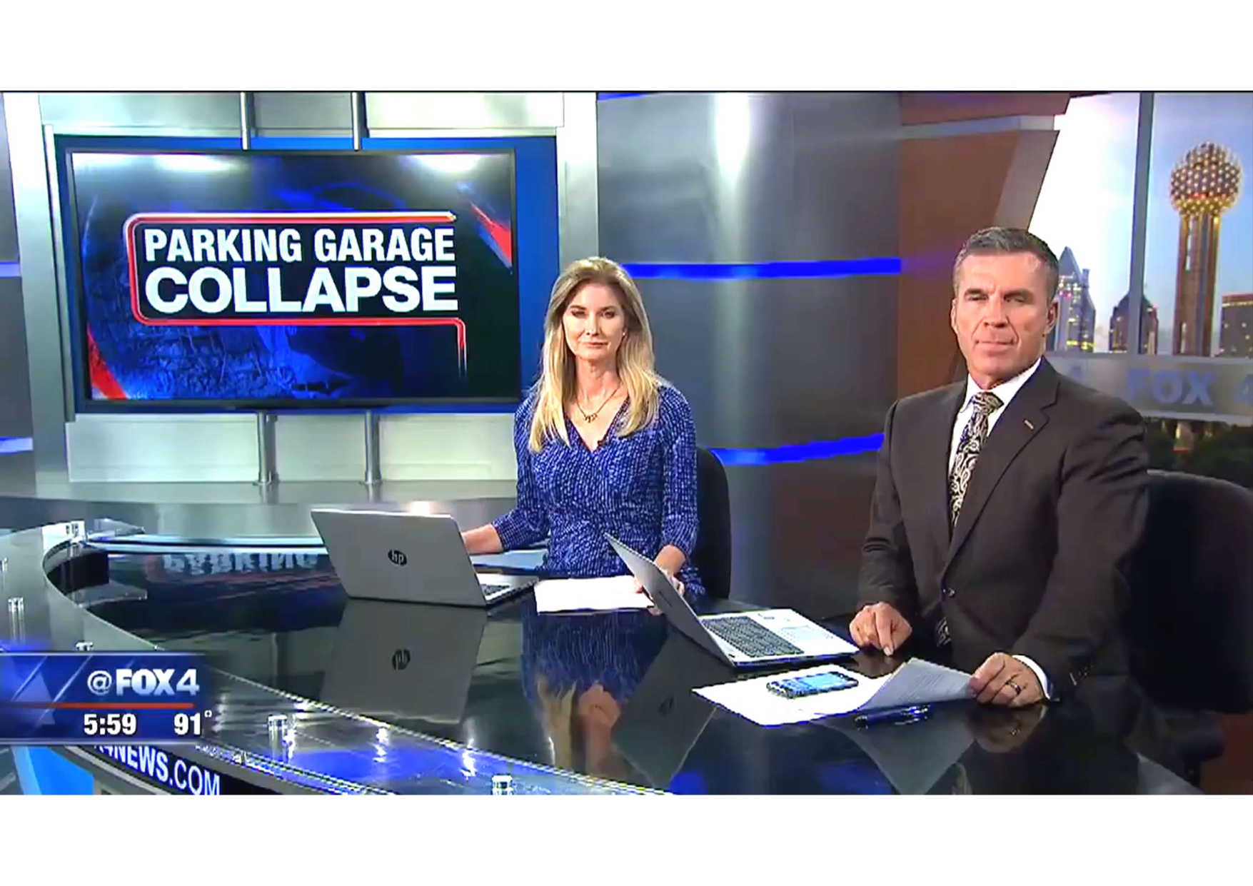 Parking collapse. 