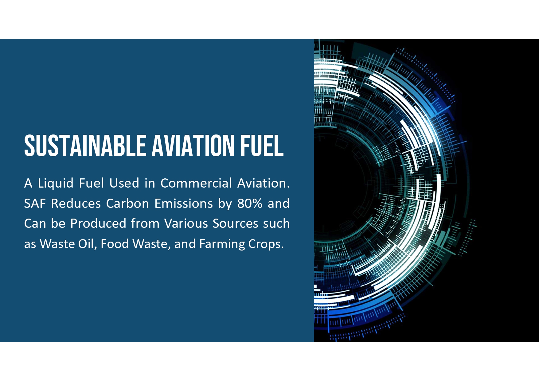 Sustainable Aviation Fuel (SAF).