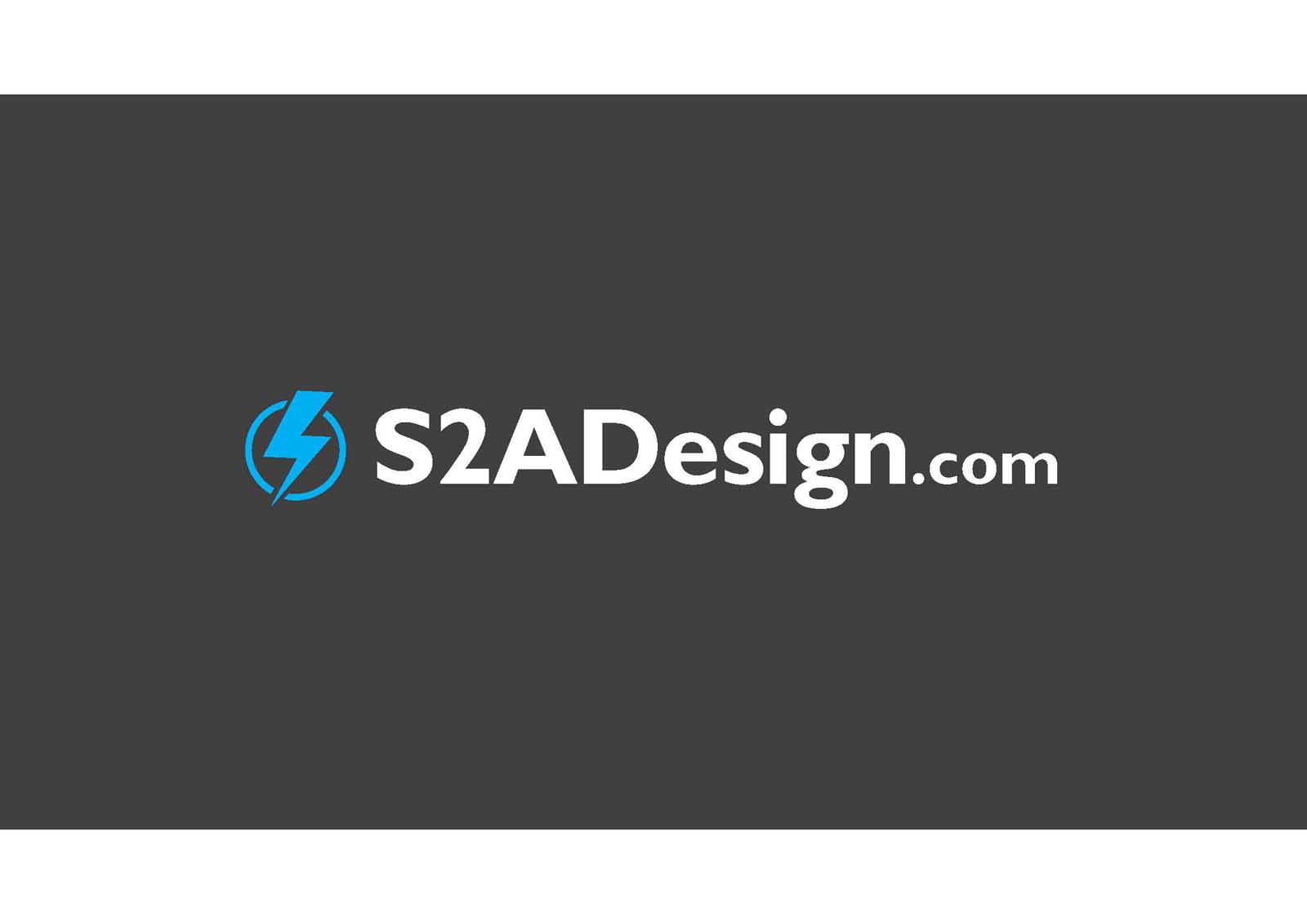 S2ADesign.com logo with a blue lightning bolt icon on a dark gray background.